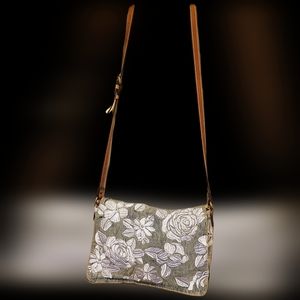Patricia Nash Jean Embroidered Rose Bag